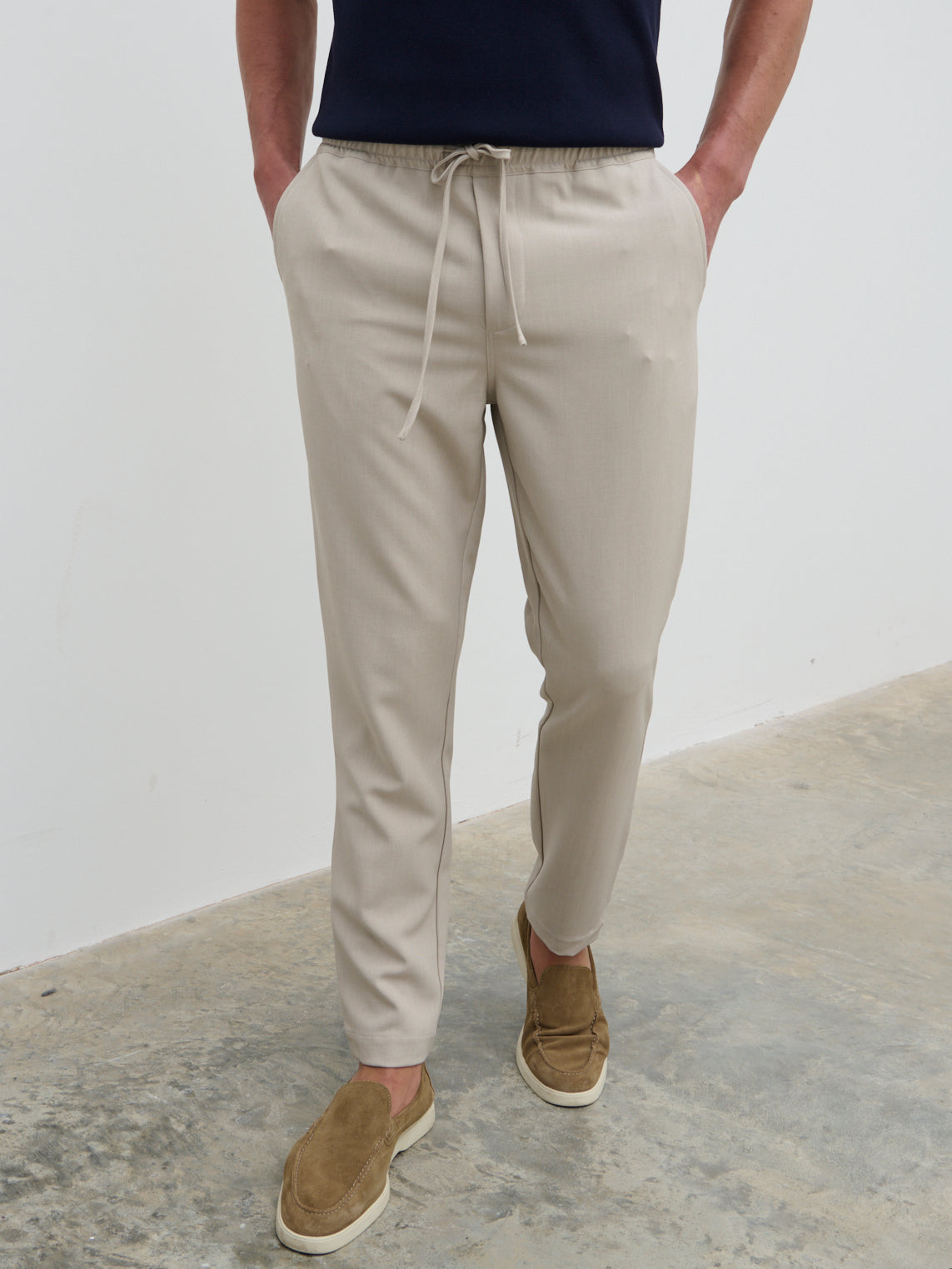 Hudson Drawstring Trousers - Stone