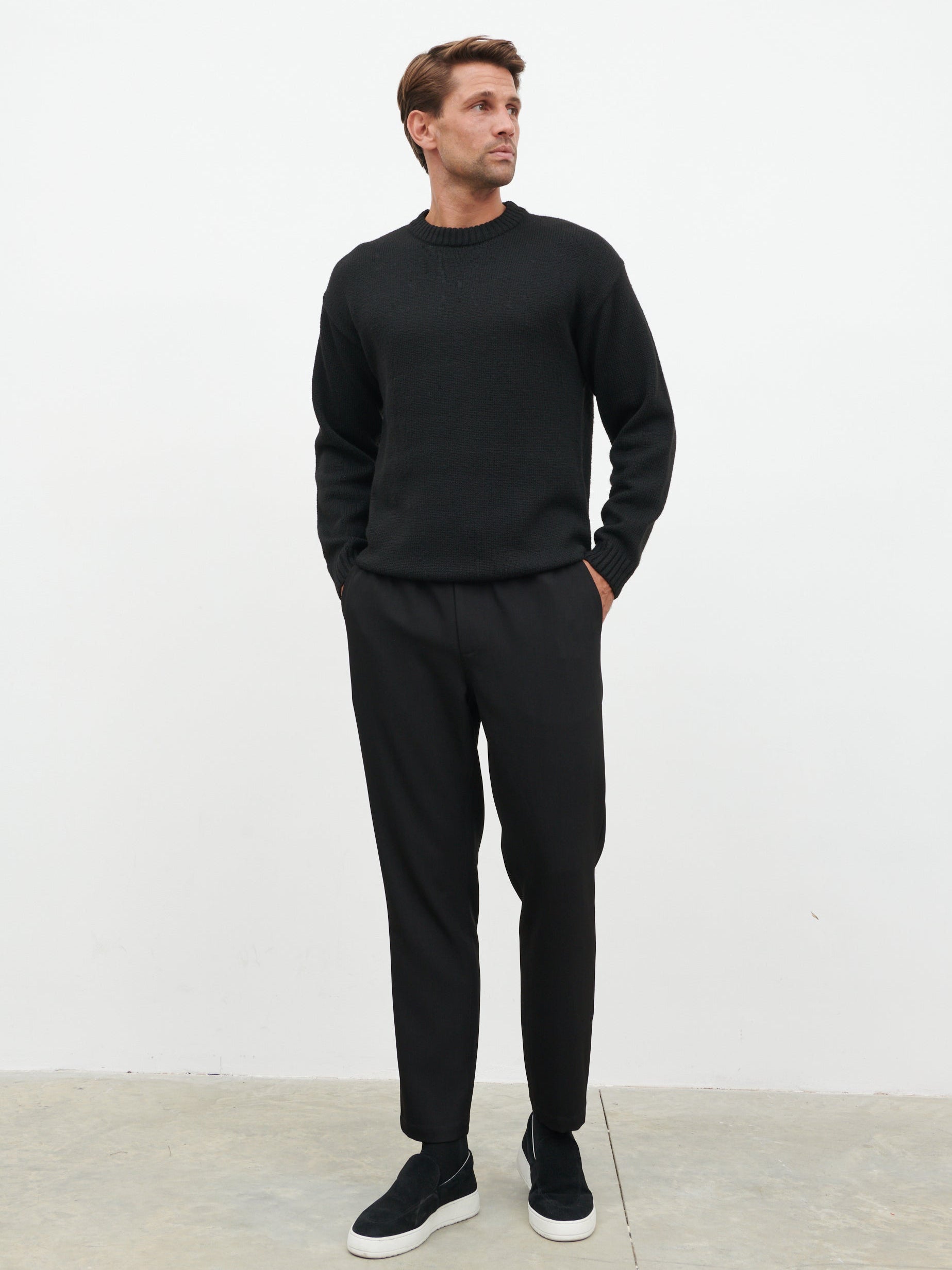 Hudson Drawstring Trousers - Black