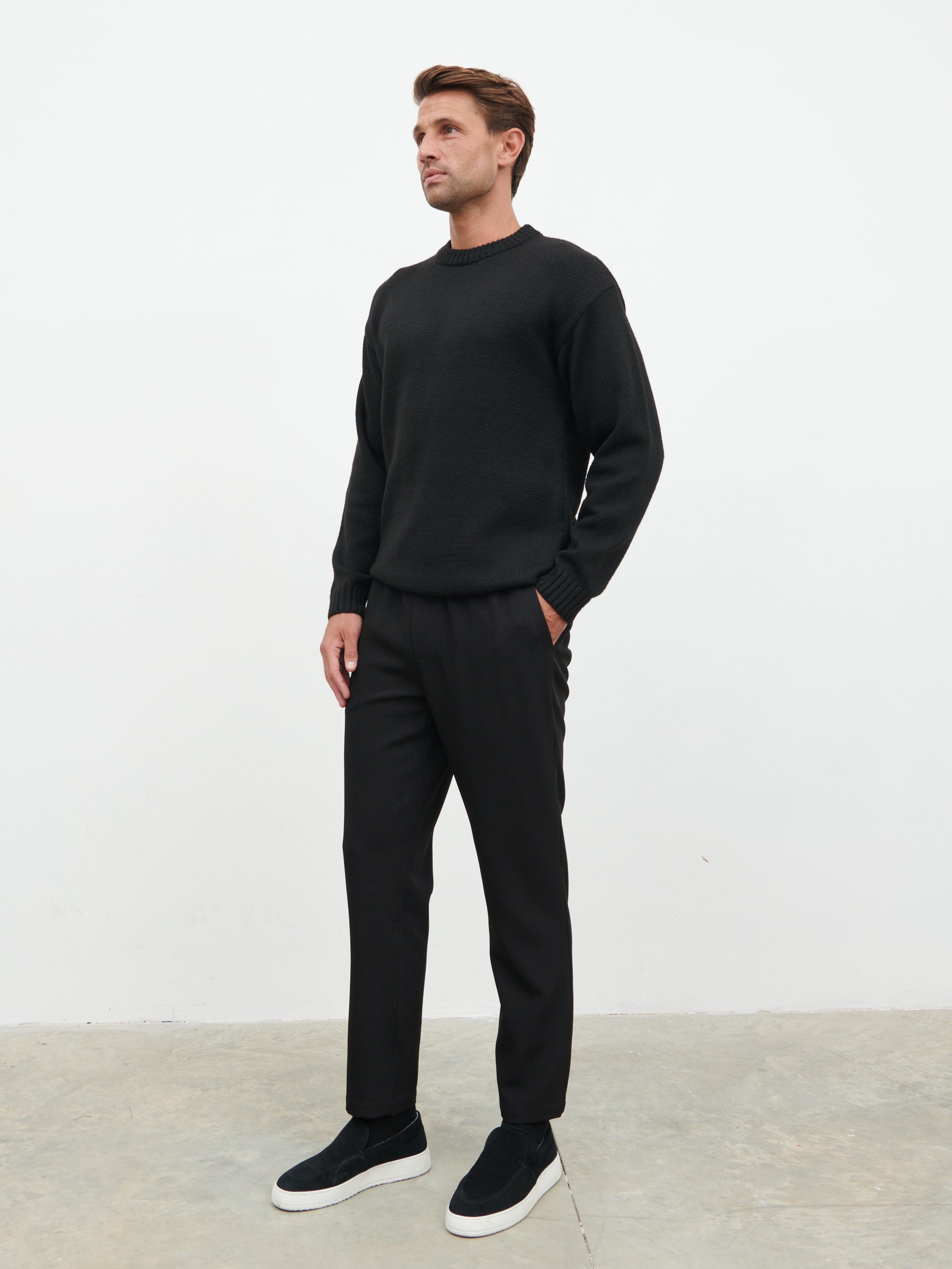 Hudson Drawstring Trousers - Black