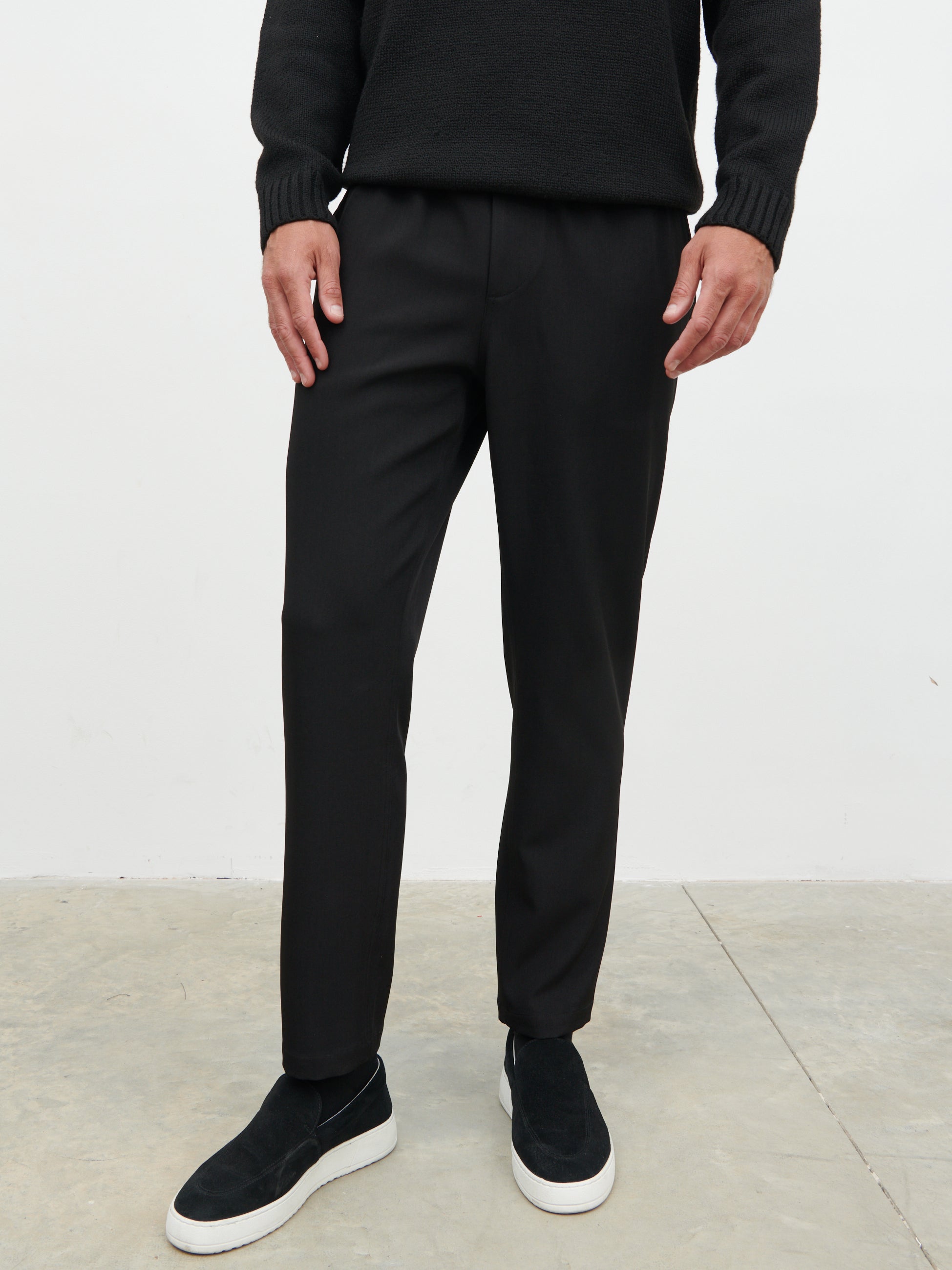 Hudson Drawstring Trousers - Black