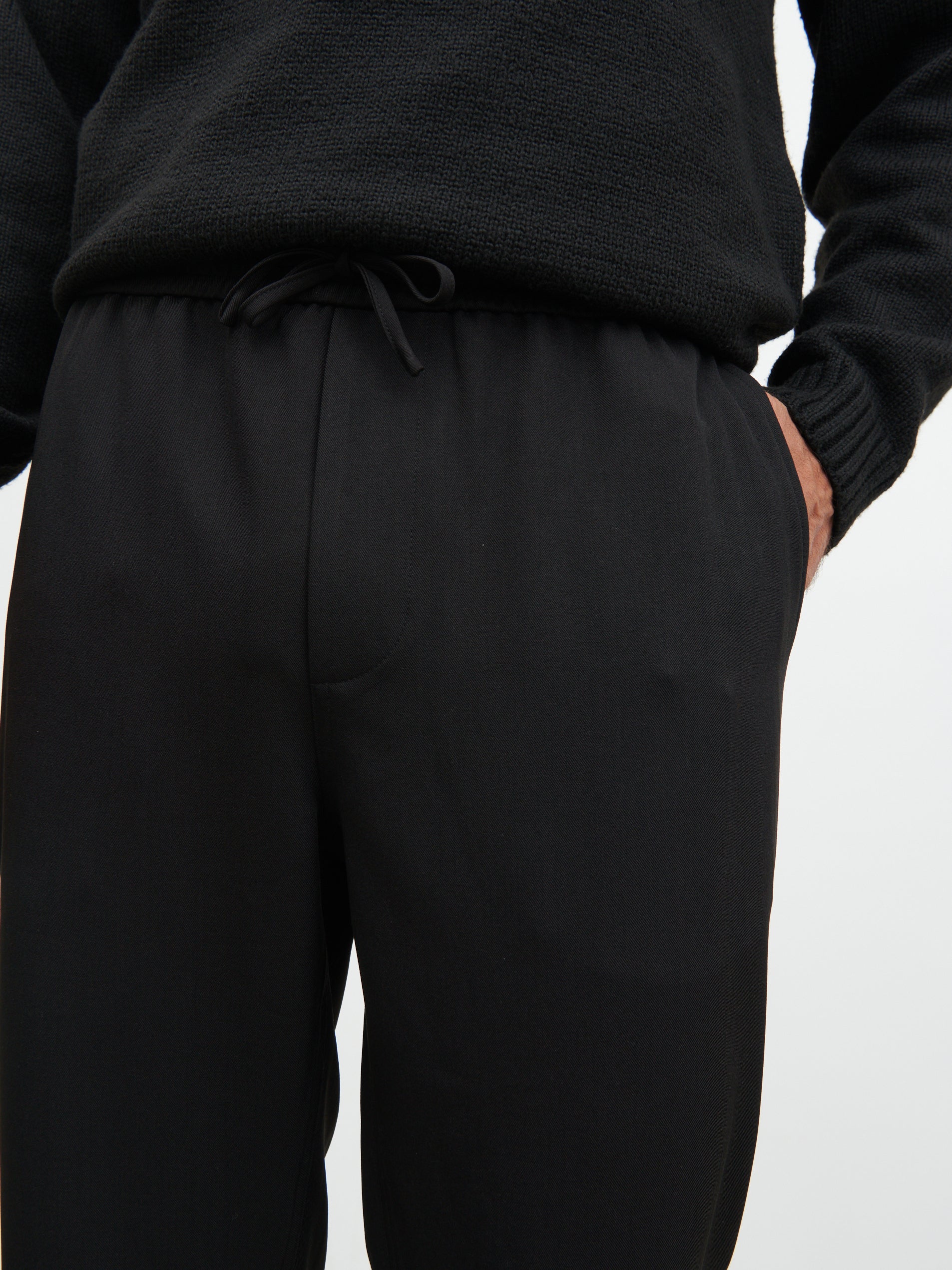 Hudson Drawstring Trousers - Black