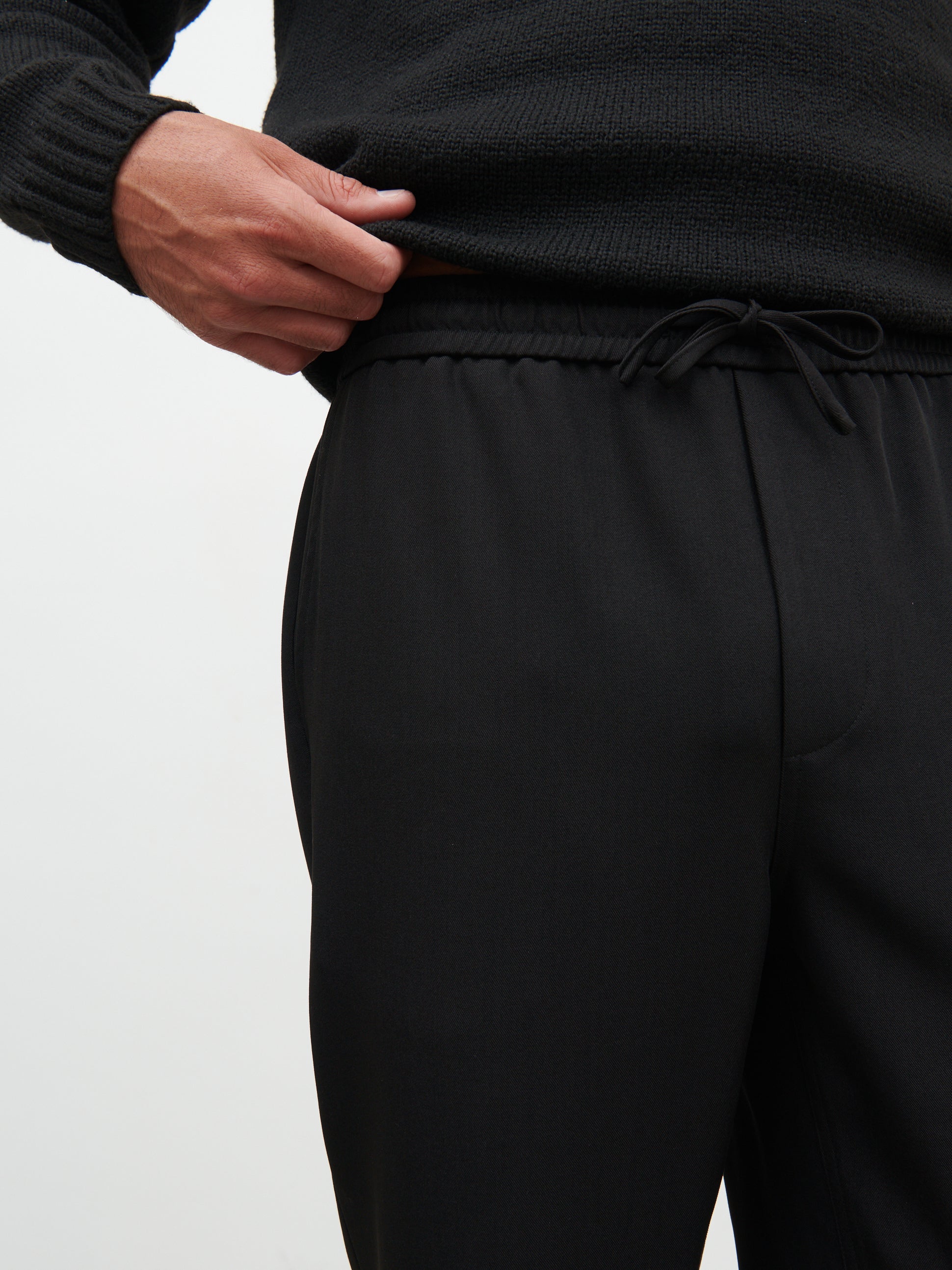 Hudson Drawstring Trousers - Black