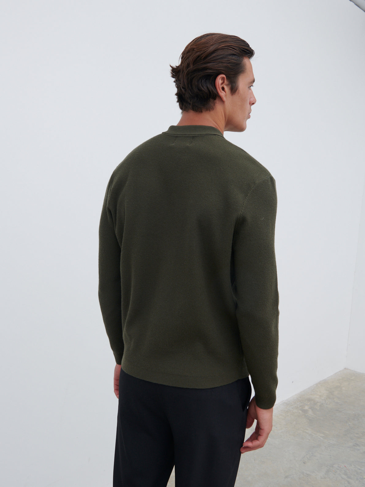 Jacques Ribbed Knit Shirt - Olive