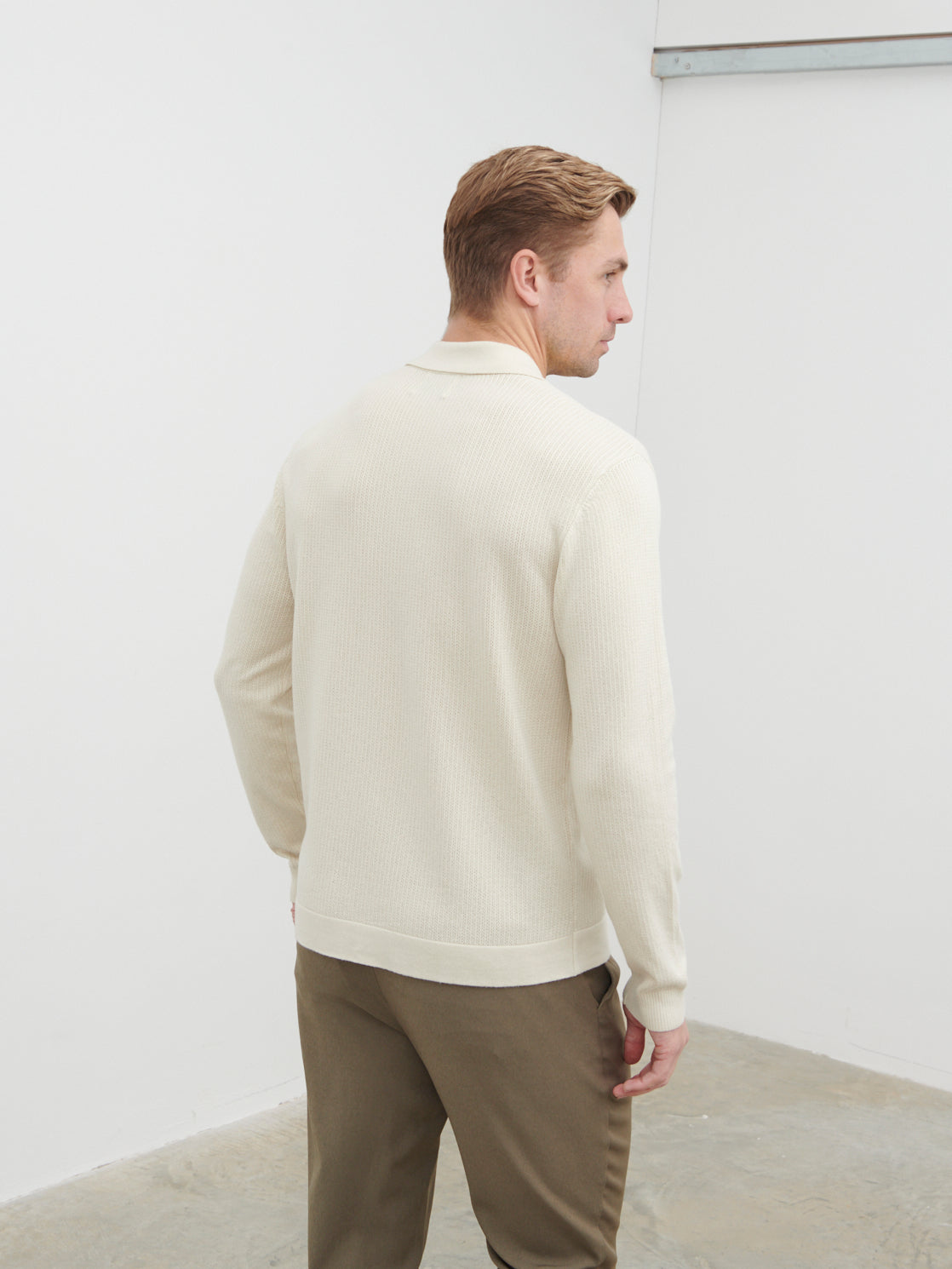 Jarvis Long Sleeve Knit Shirt - Cream