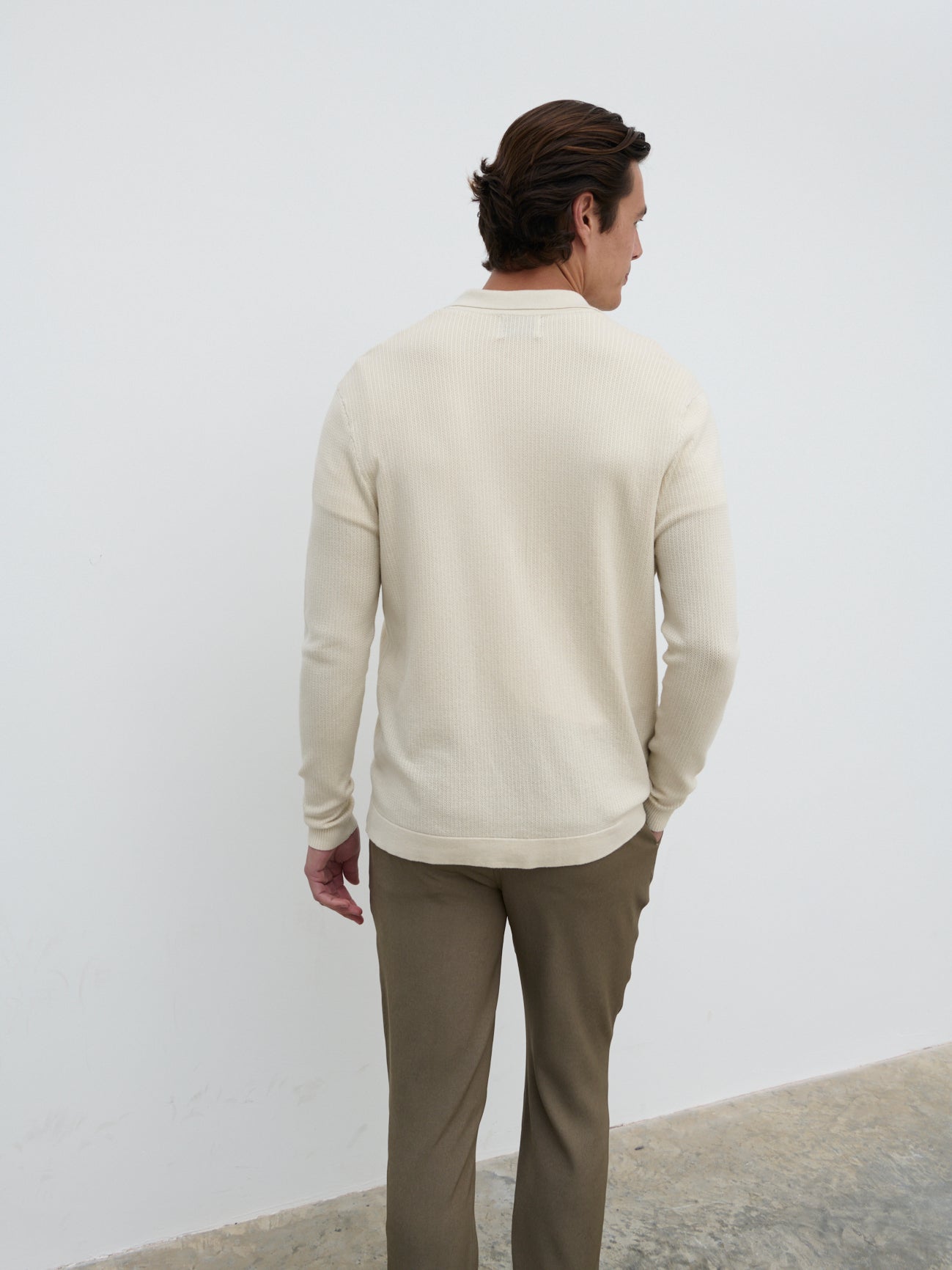 Jarvis Long Sleeve Knit Shirt - Cream