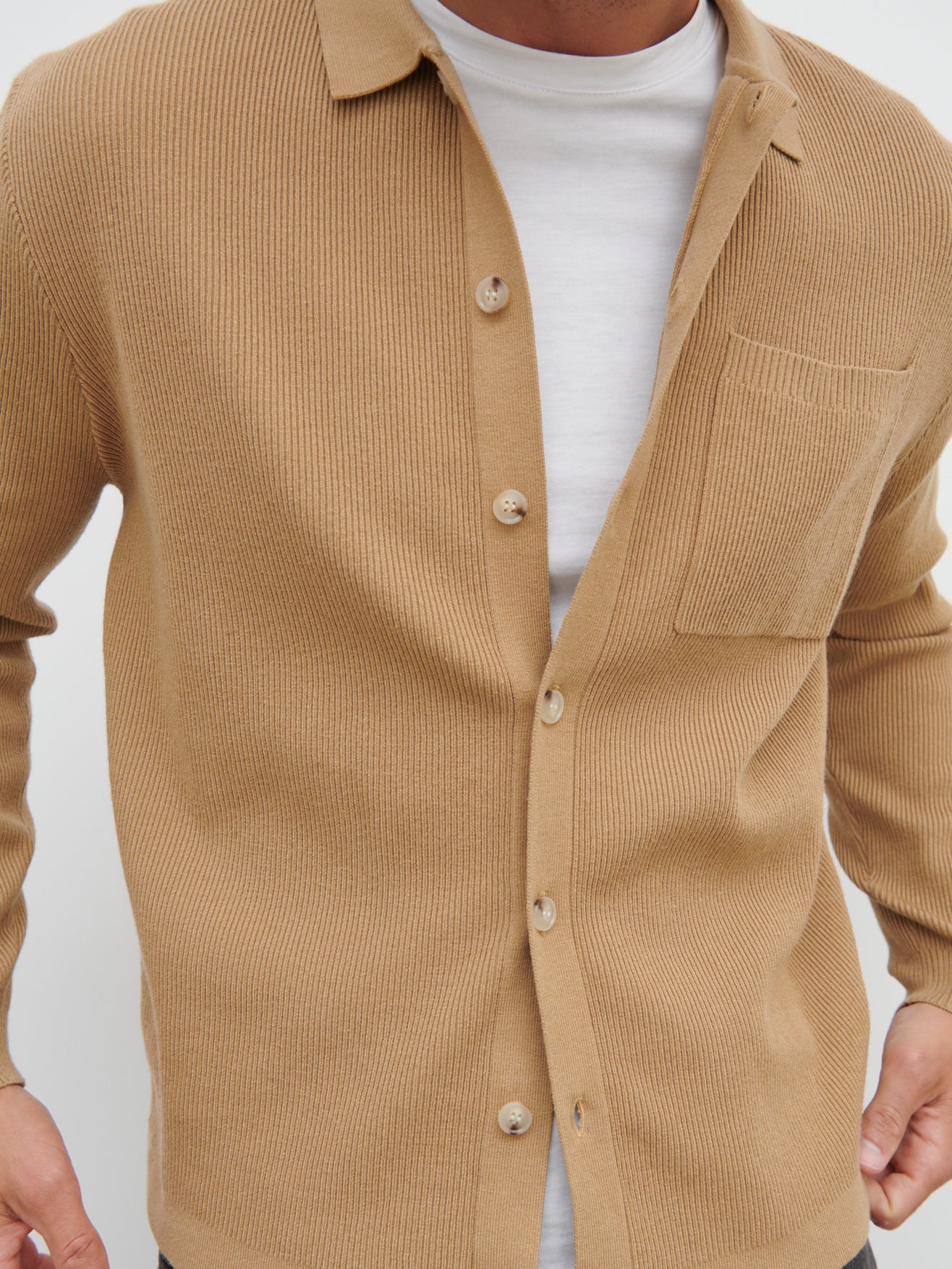 Jacques Ribbed Knit Shirt - Camel