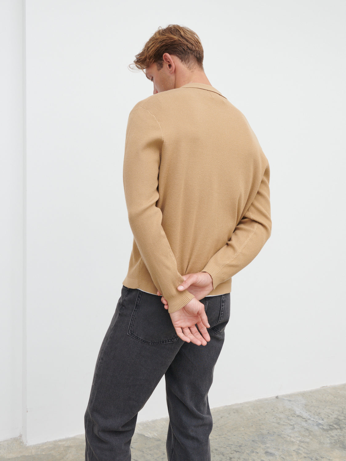 Jacques Ribbed Knit Shirt - Camel