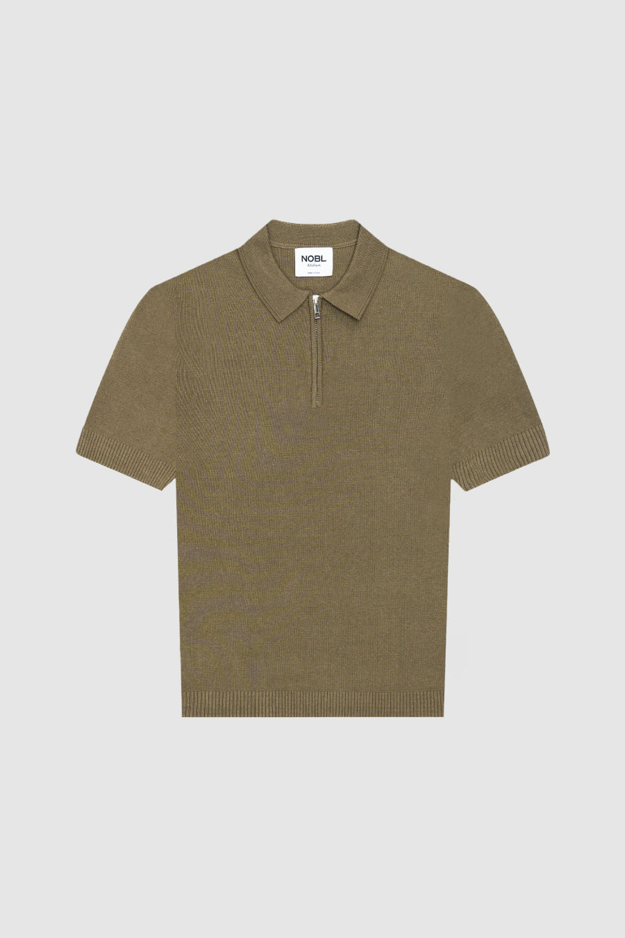 Jaxon Zip Knit Short Sleeve Polo Light Green