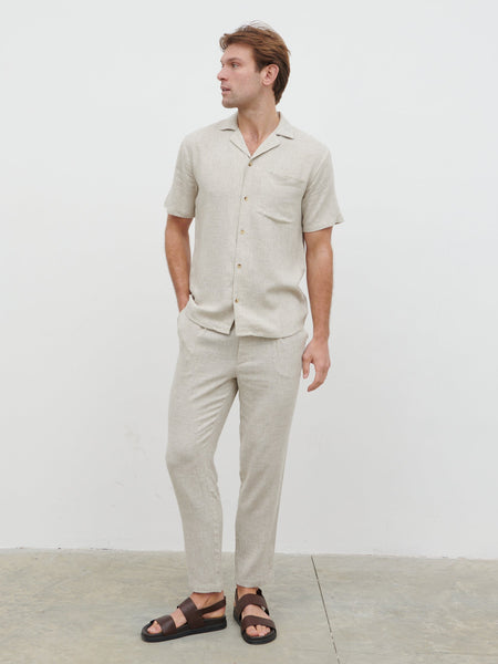 Jenson Short Sleeve Linen Shirt - Natural – Nobl