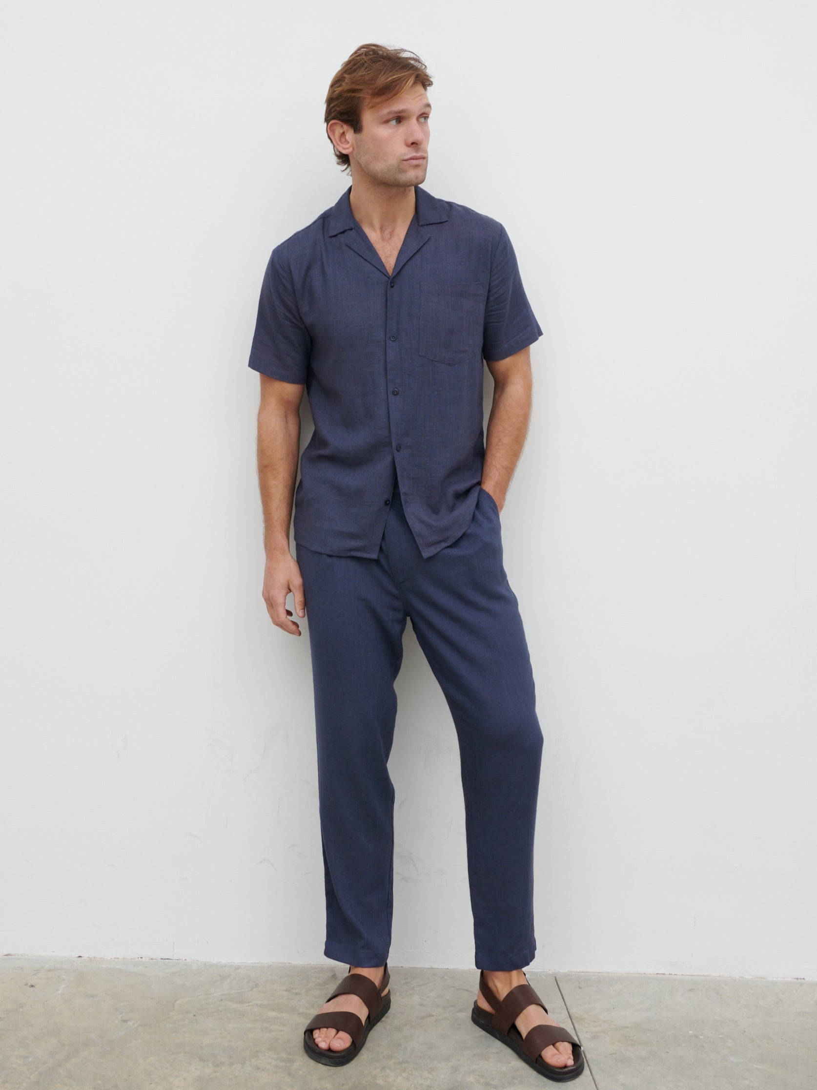 Jenson Linen Trousers - Navy