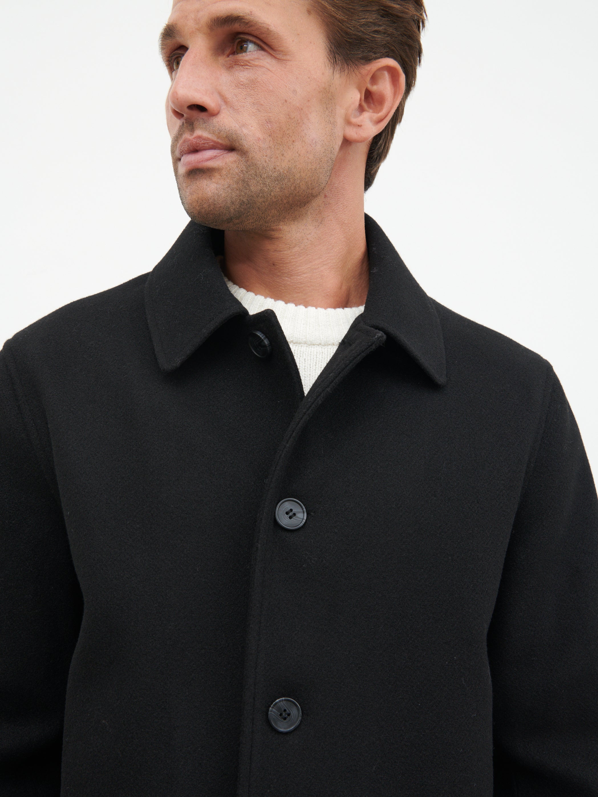Jonah Felted Button Up Jacket - Black