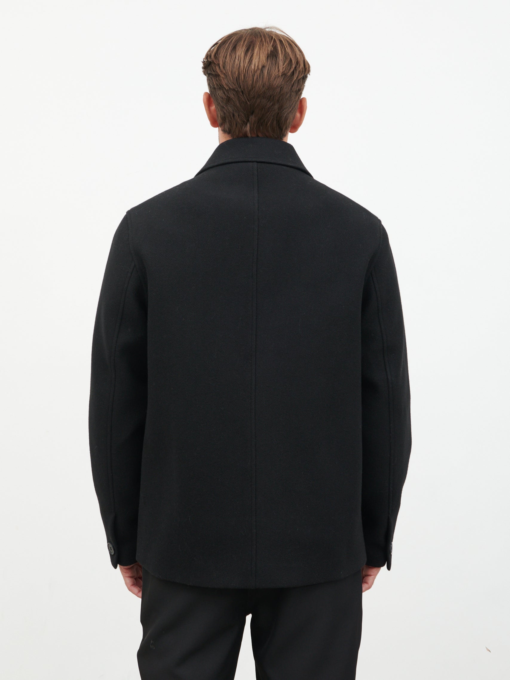 Jonah Felted Button Up Jacket - Black