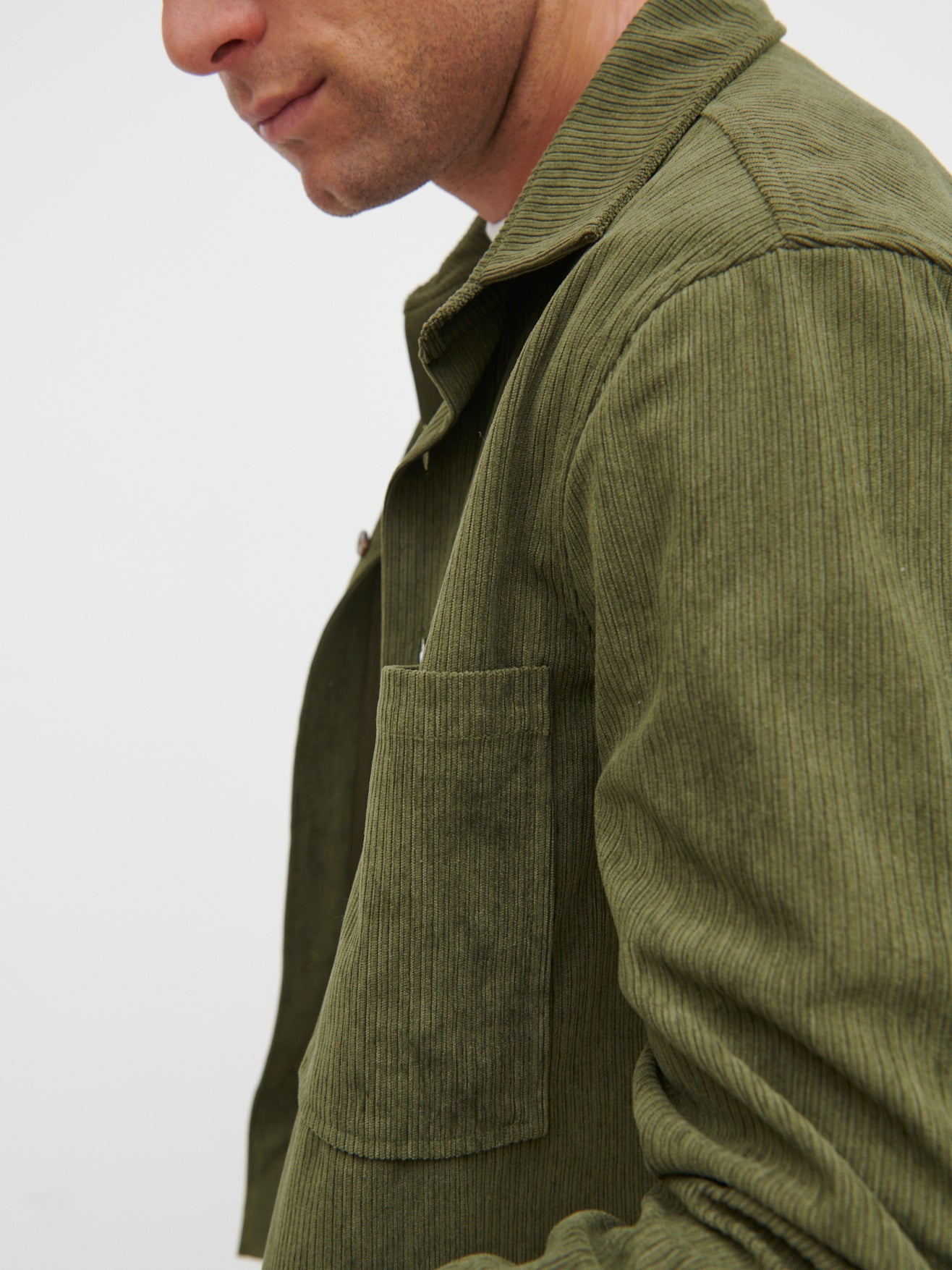 Jonas Corduroy Overshirt - Khaki