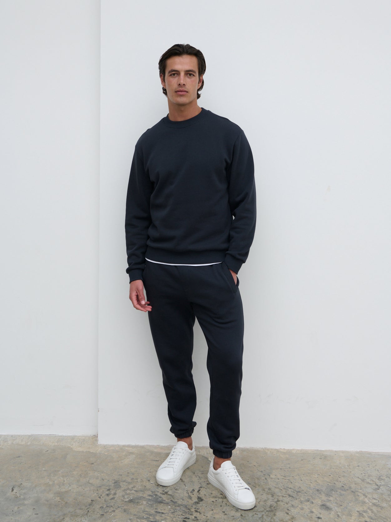 Joshua Cotton Sweatshirt - Blue Graphite