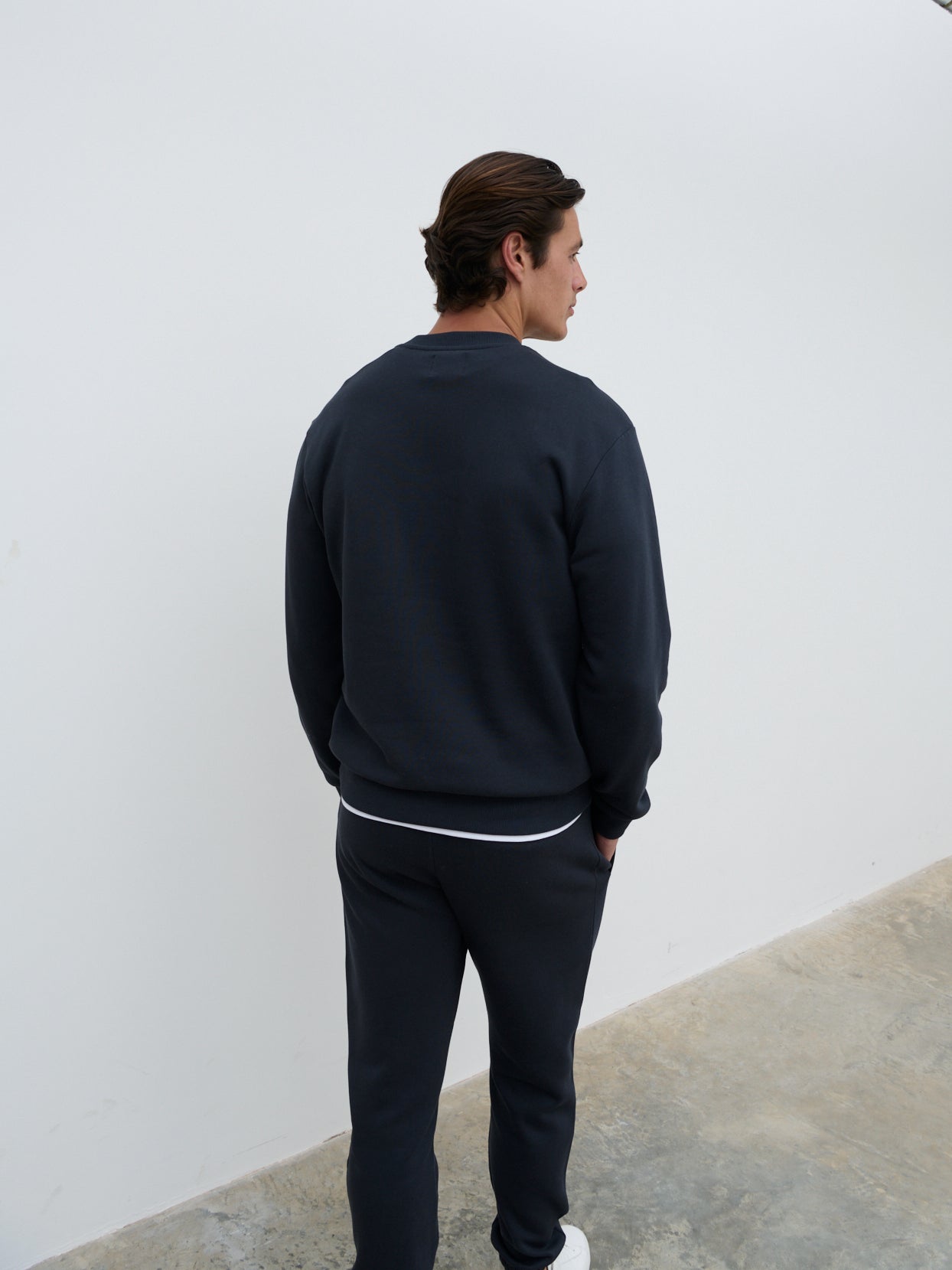 Joshua Cotton Sweatshirt - Blue Graphite