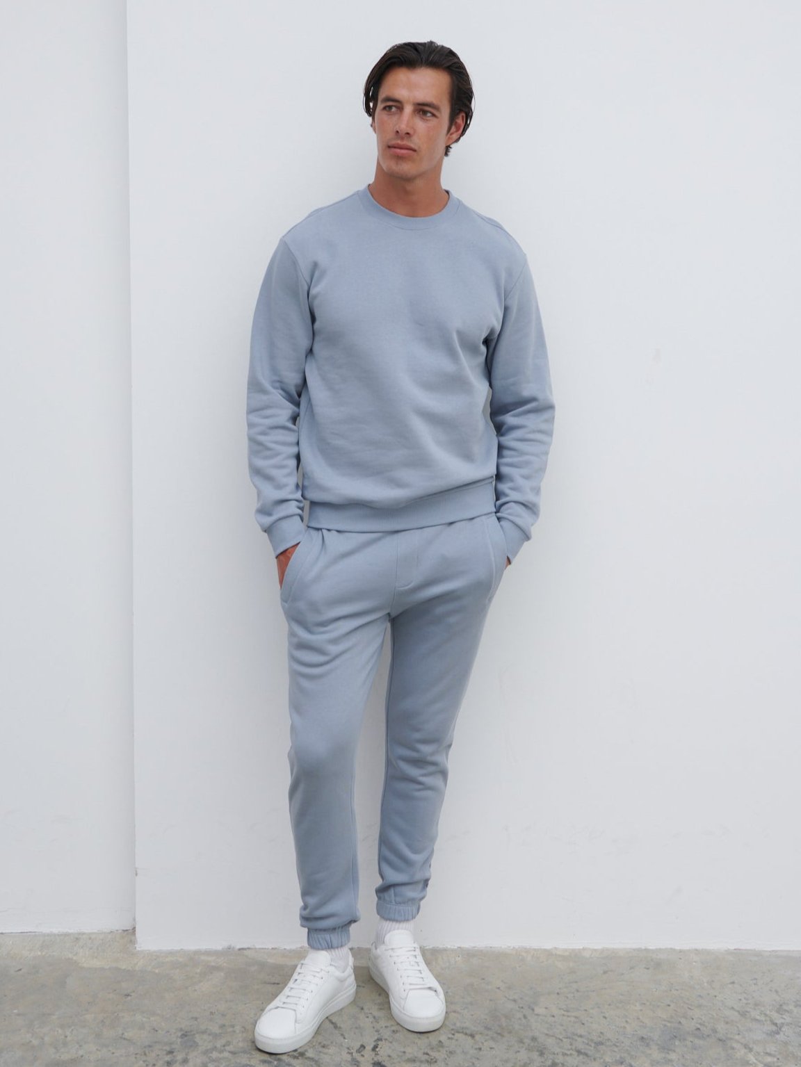 Sonny Relaxed Drawstring Joggers - Grey Blue