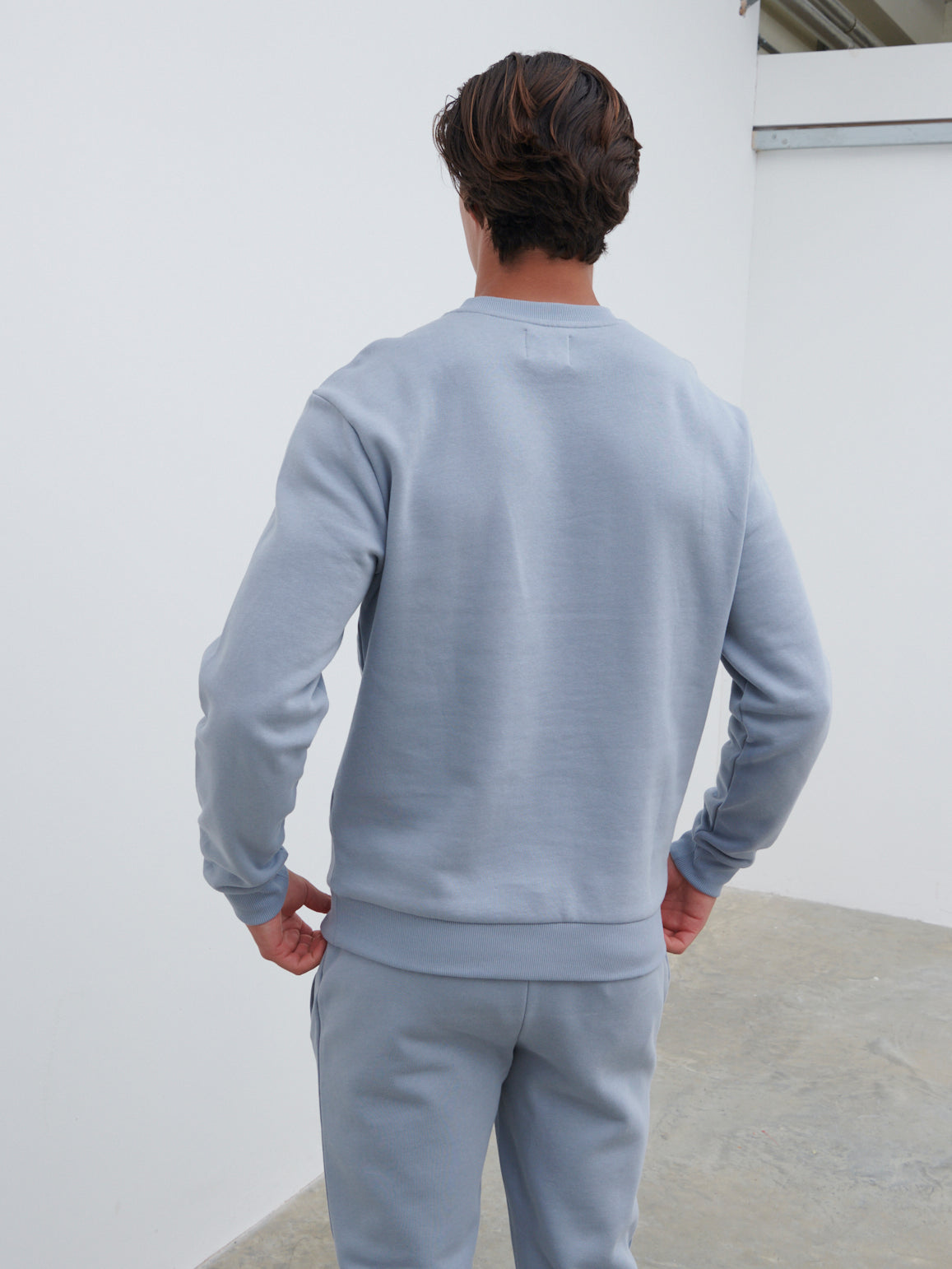 Joshua Cotton Sweatshirt - Grey Blue