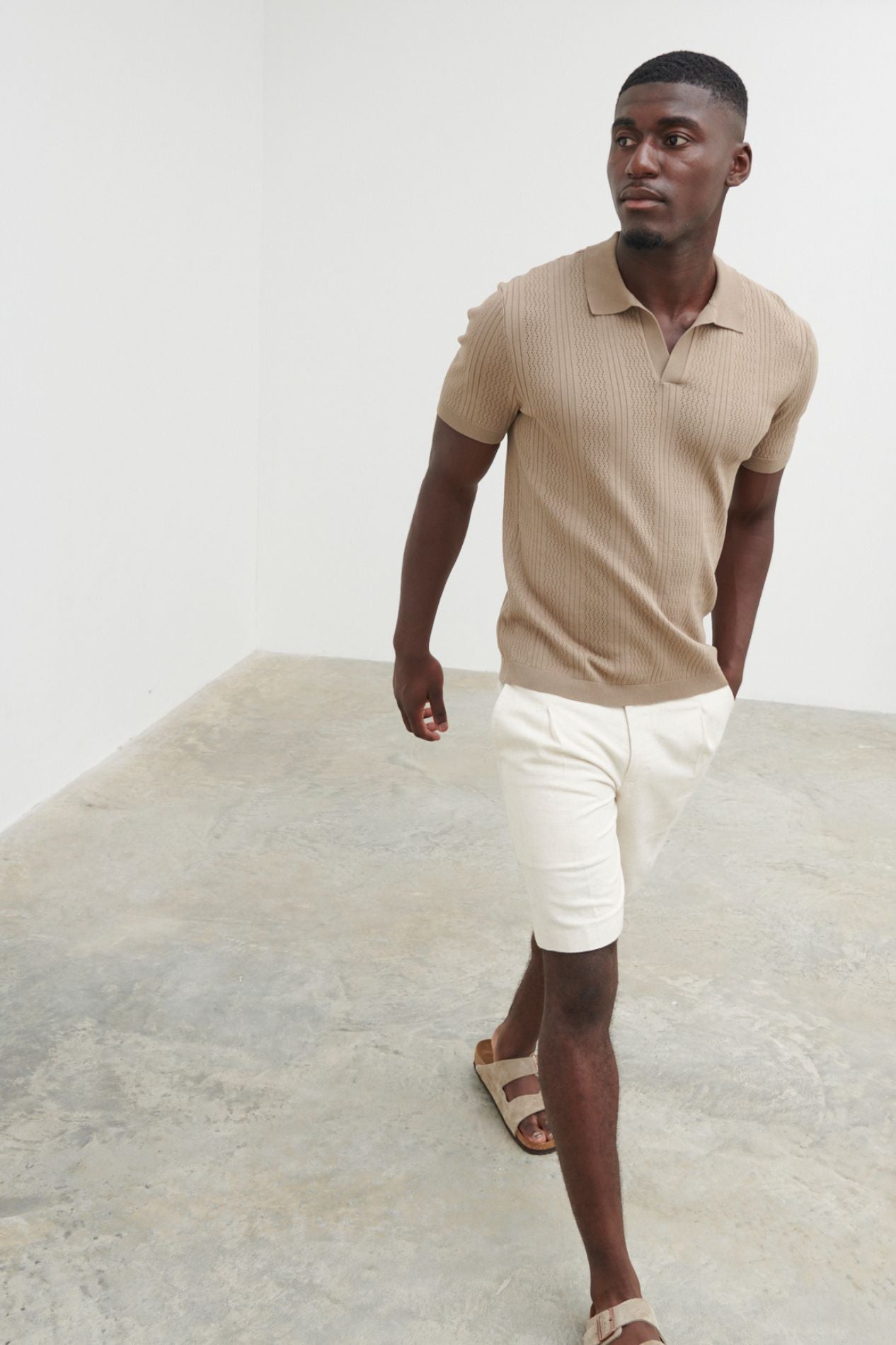 Jude Knit Polo - Taupe