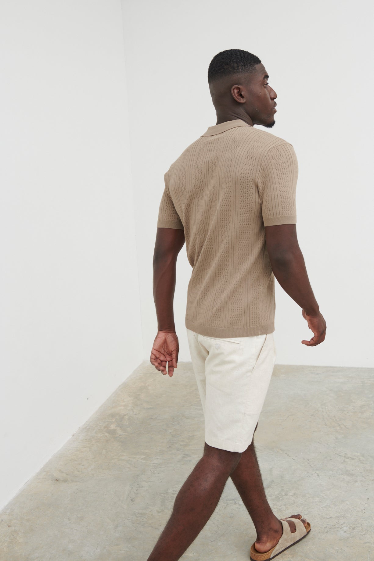 Jude Knit Polo - Taupe