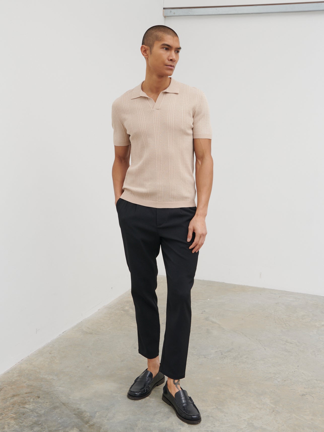 Jude Knit Polo - Beige