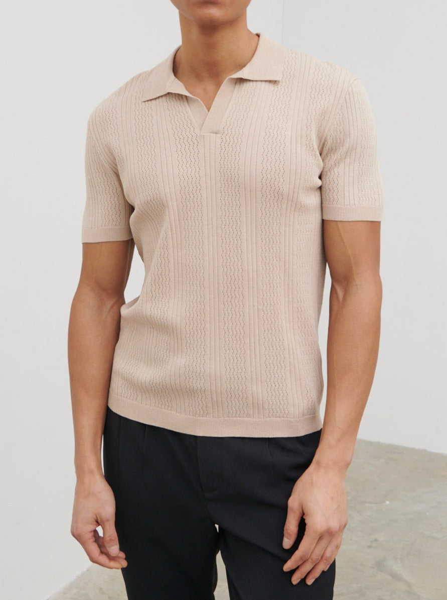 Jude Knit Polo - Beige