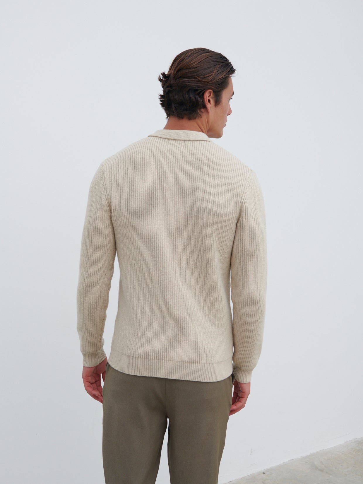 Kai Fisherman Rib Half Zip Jumper - Oatmeal