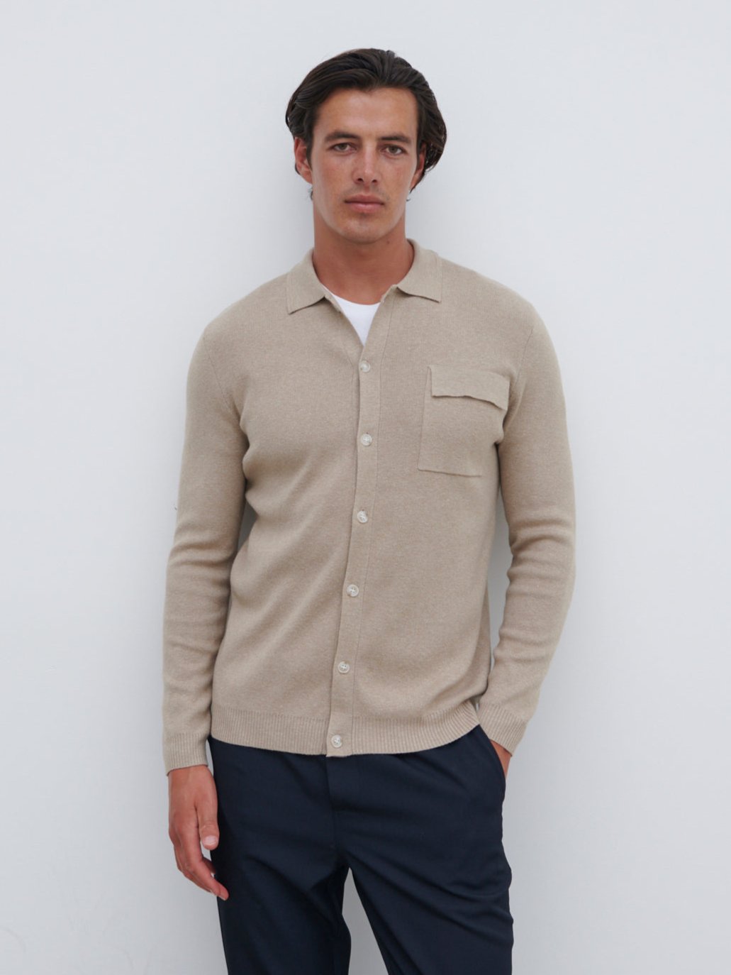 Koen Knitted Shirt - Oatmeal