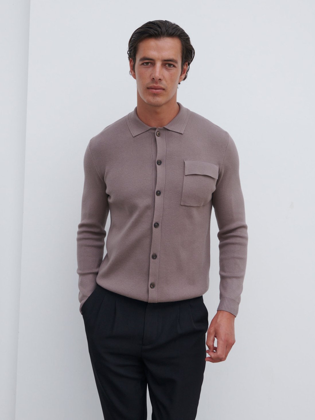 Koen Knitted Shirt - Taupe