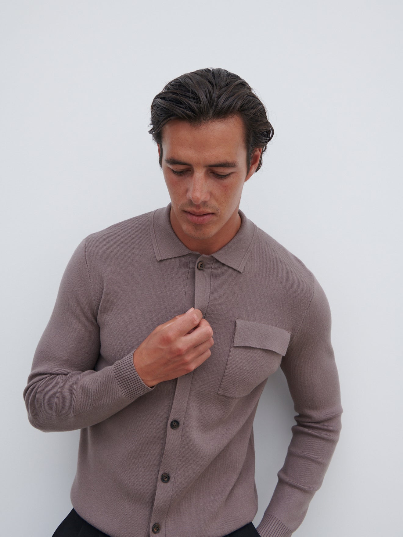 Koen Knitted Shirt - Taupe