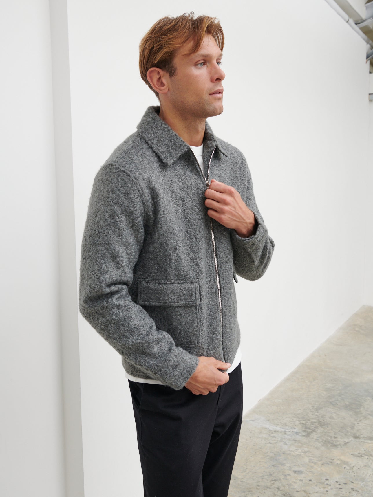 Lawrence Boucle Jacket - Charcoal