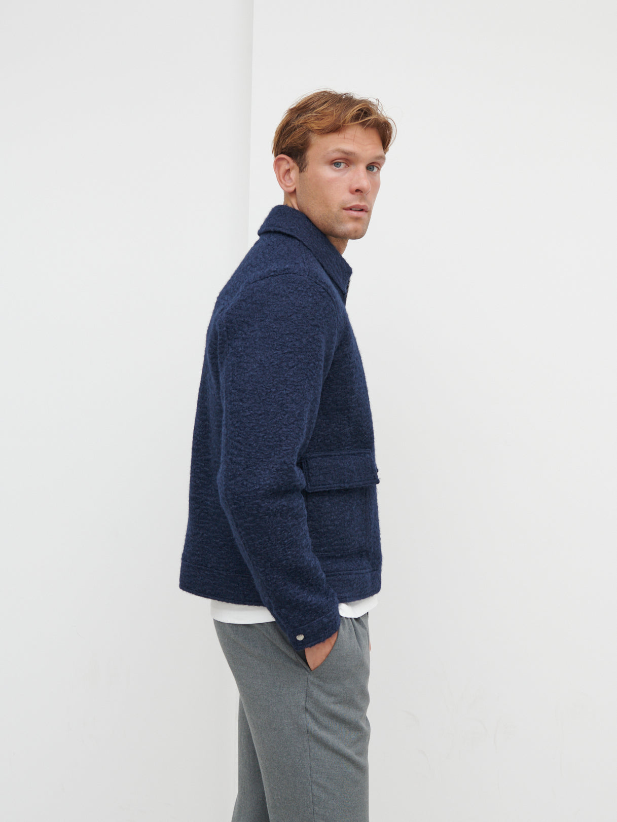 Lawrence Boucle Jacket - Navy