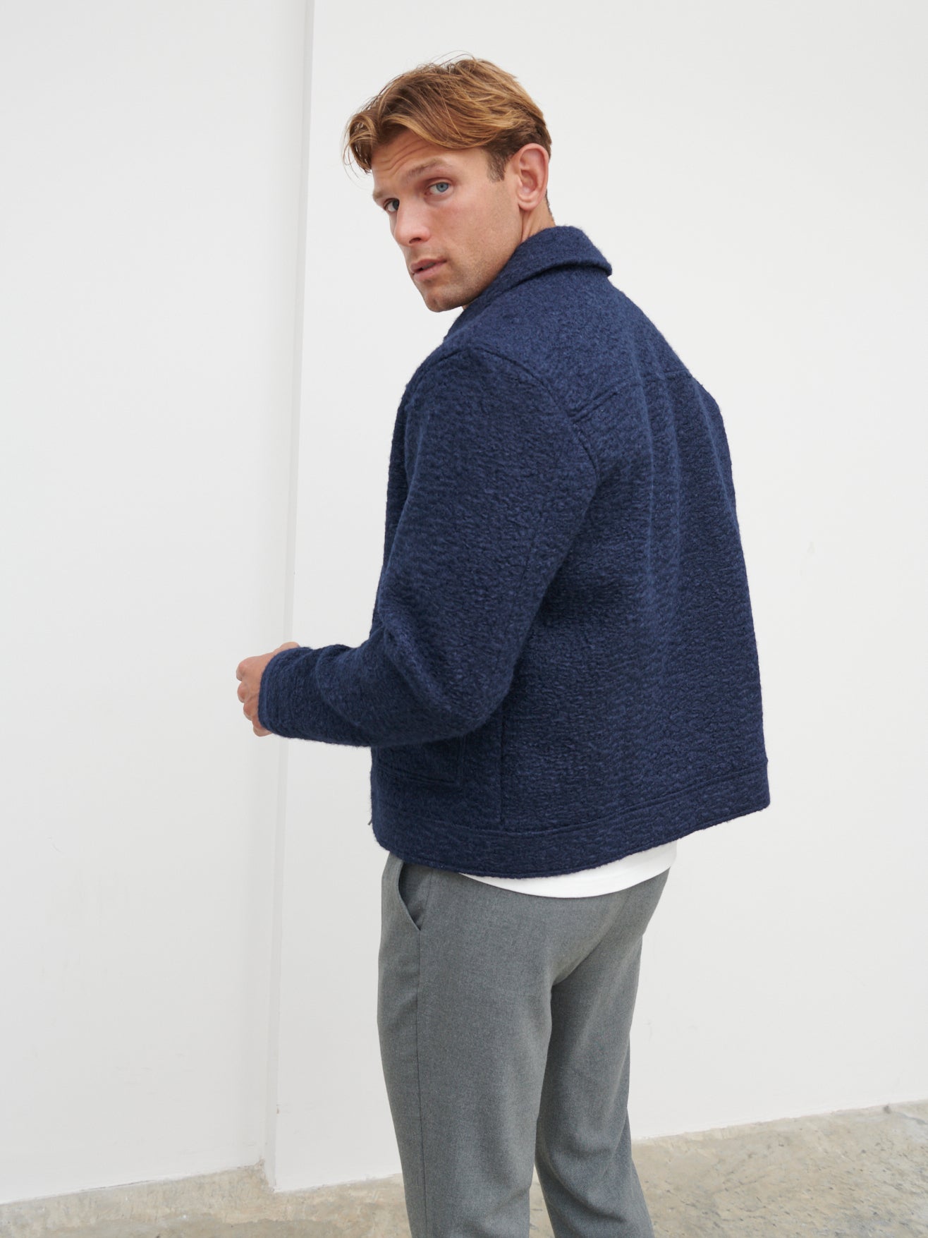 Lawrence Boucle Jacket - Navy