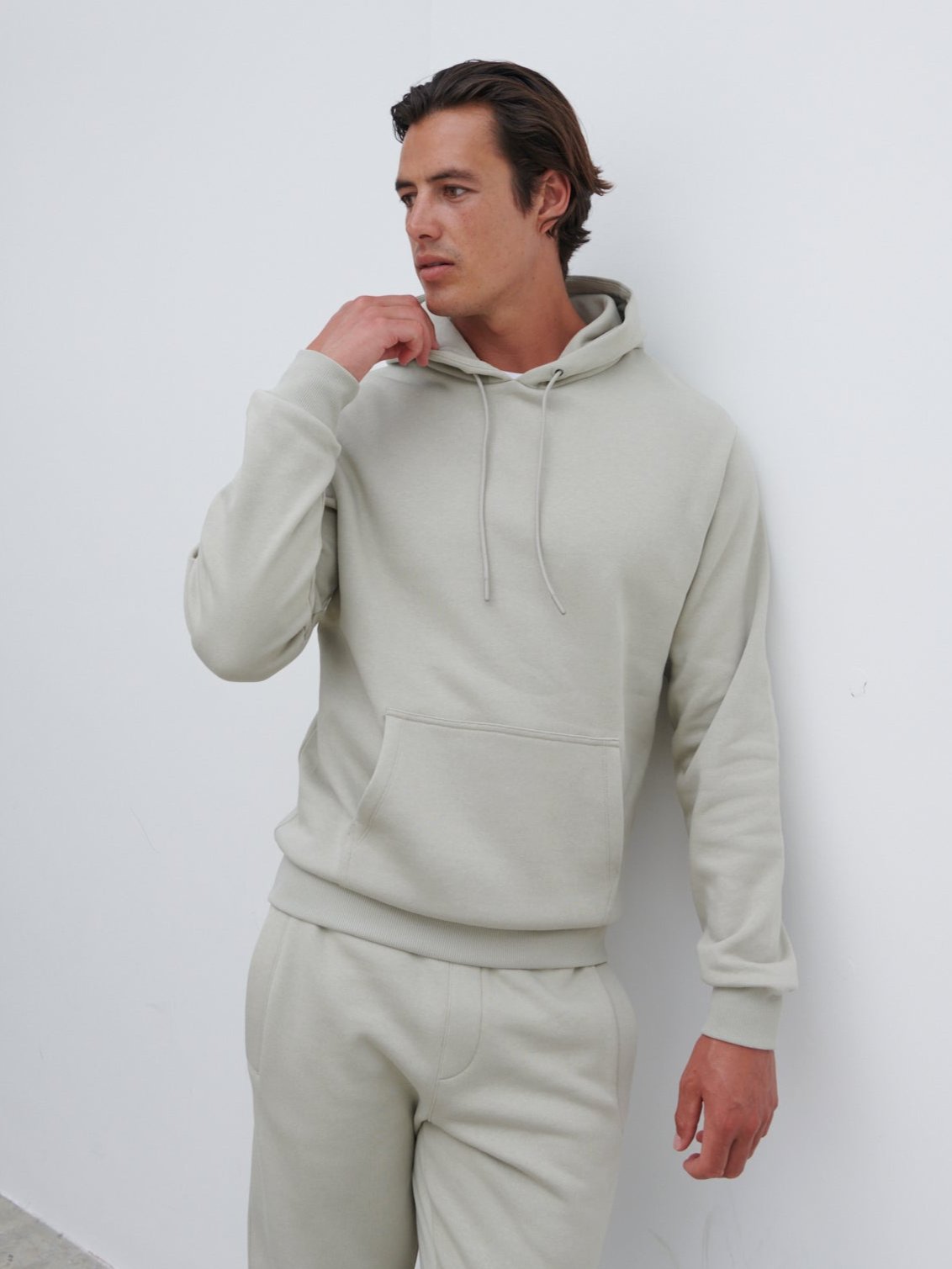 Leo Relaxed Cotton Hoodie - Dark Stone