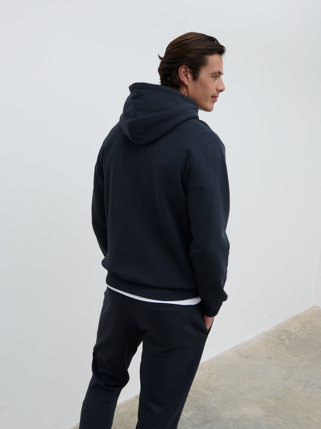 Leo Relaxed Cotton Hoodie - Blue Graphite