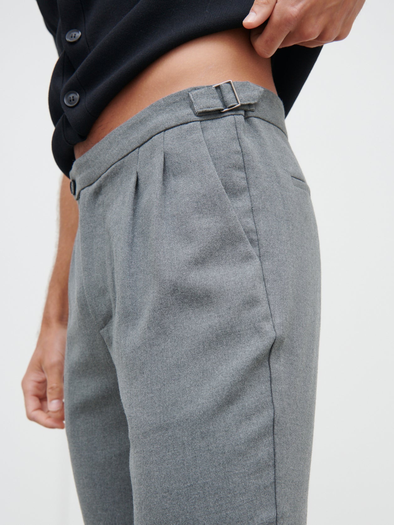 Malcolm Tailored Trouser - Grey Melange