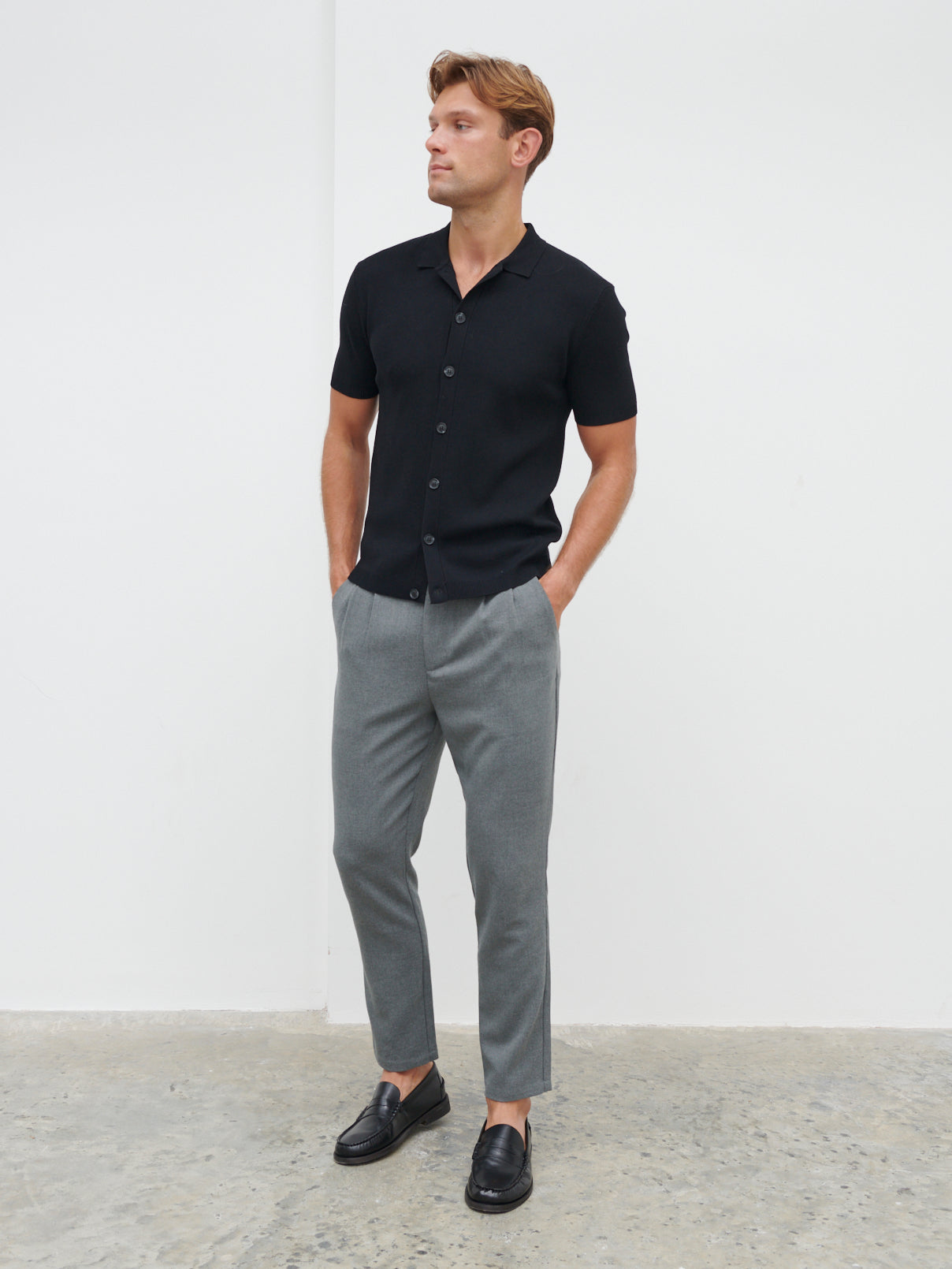 Malcolm Tailored Trouser - Grey Melange