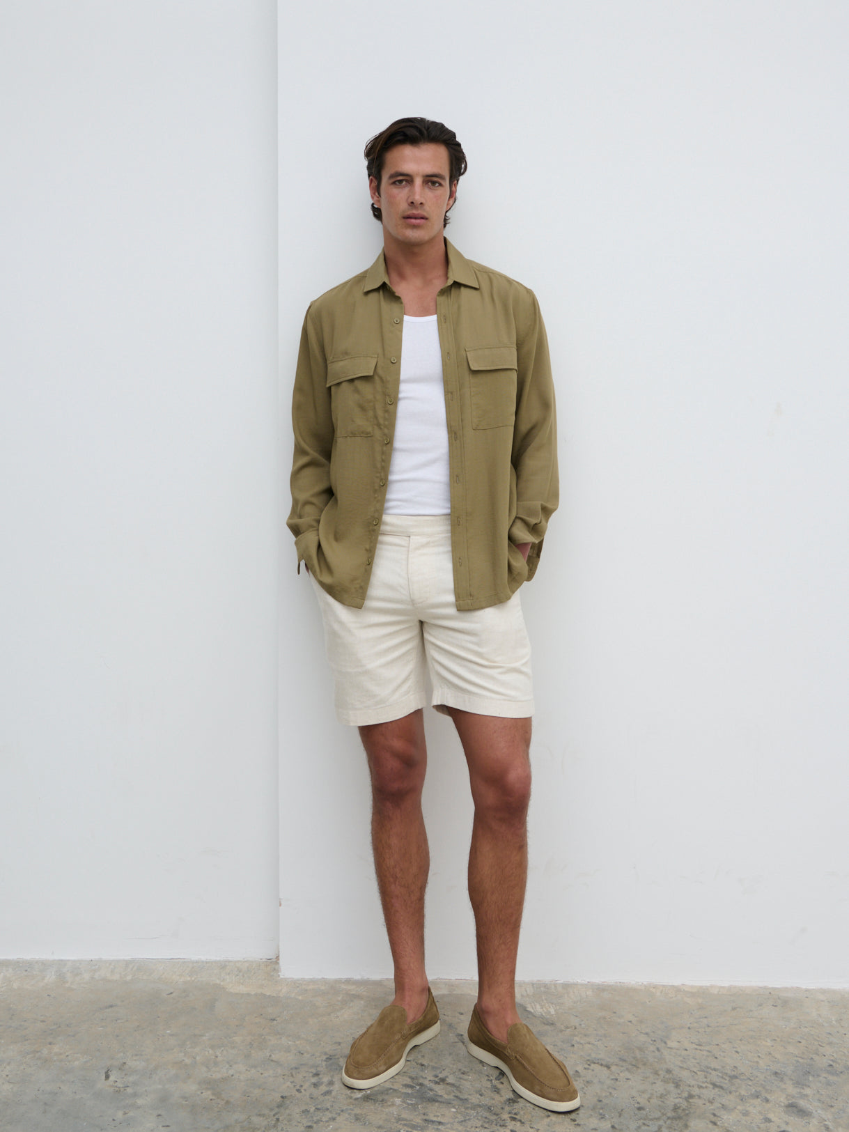 Milo Pocket Long Sleeve Shirt - Dark Olive