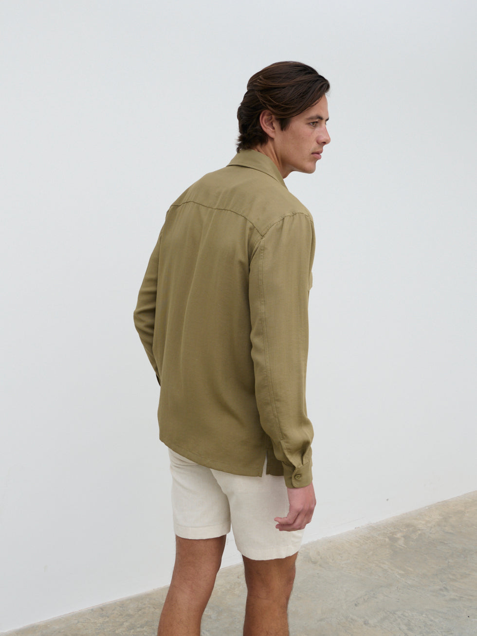 Milo Pocket Long Sleeve Shirt - Dark Olive
