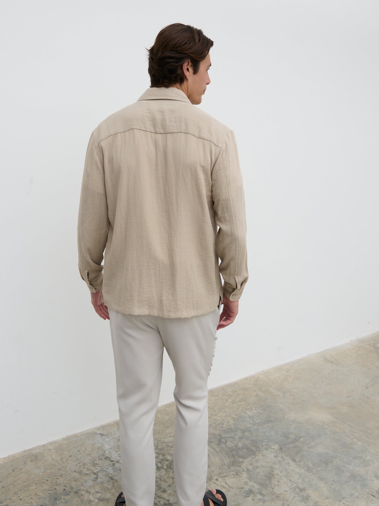 Milo Pocket Long Sleeve Shirt - Taupe