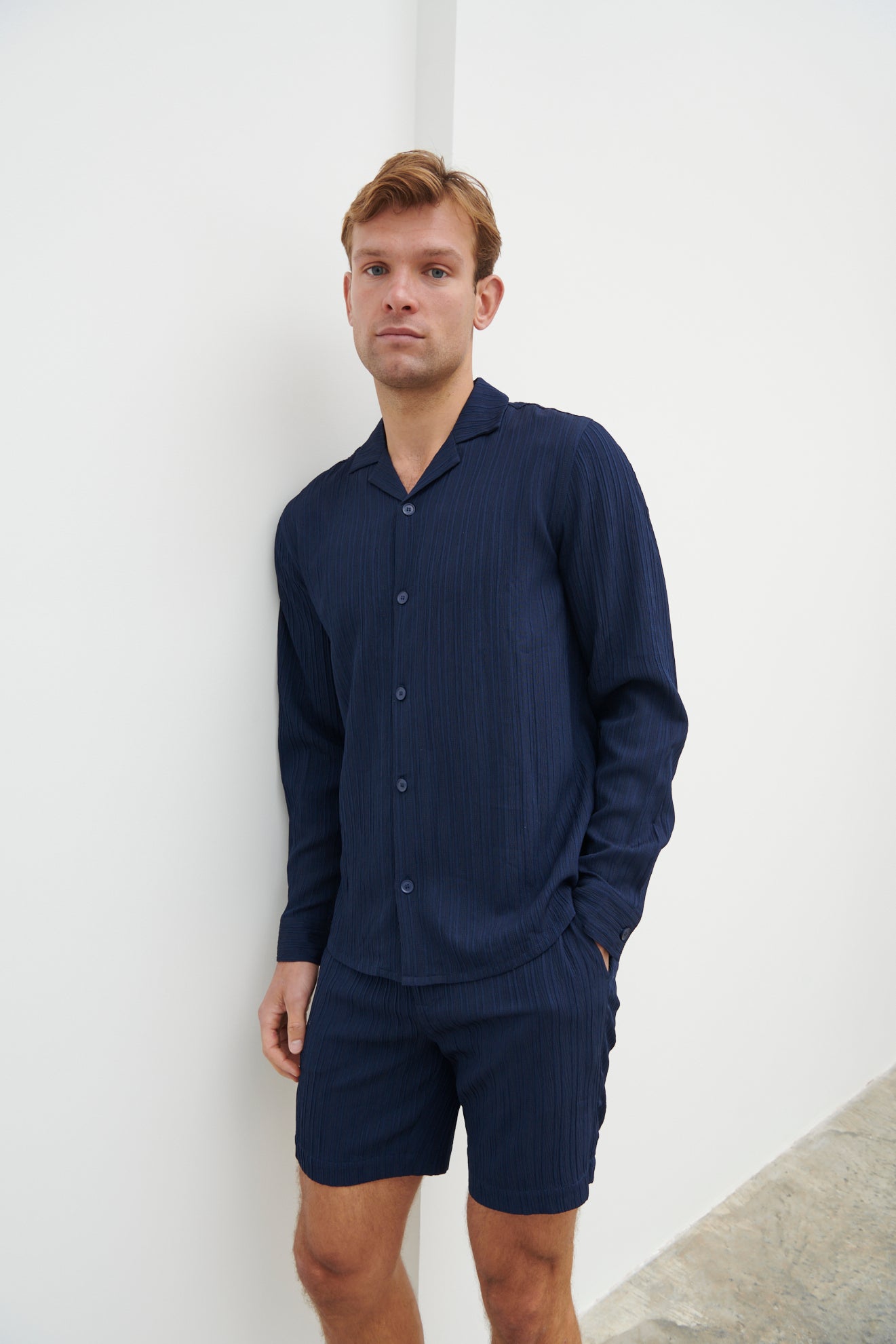 Noah Textured Shirt - Navy