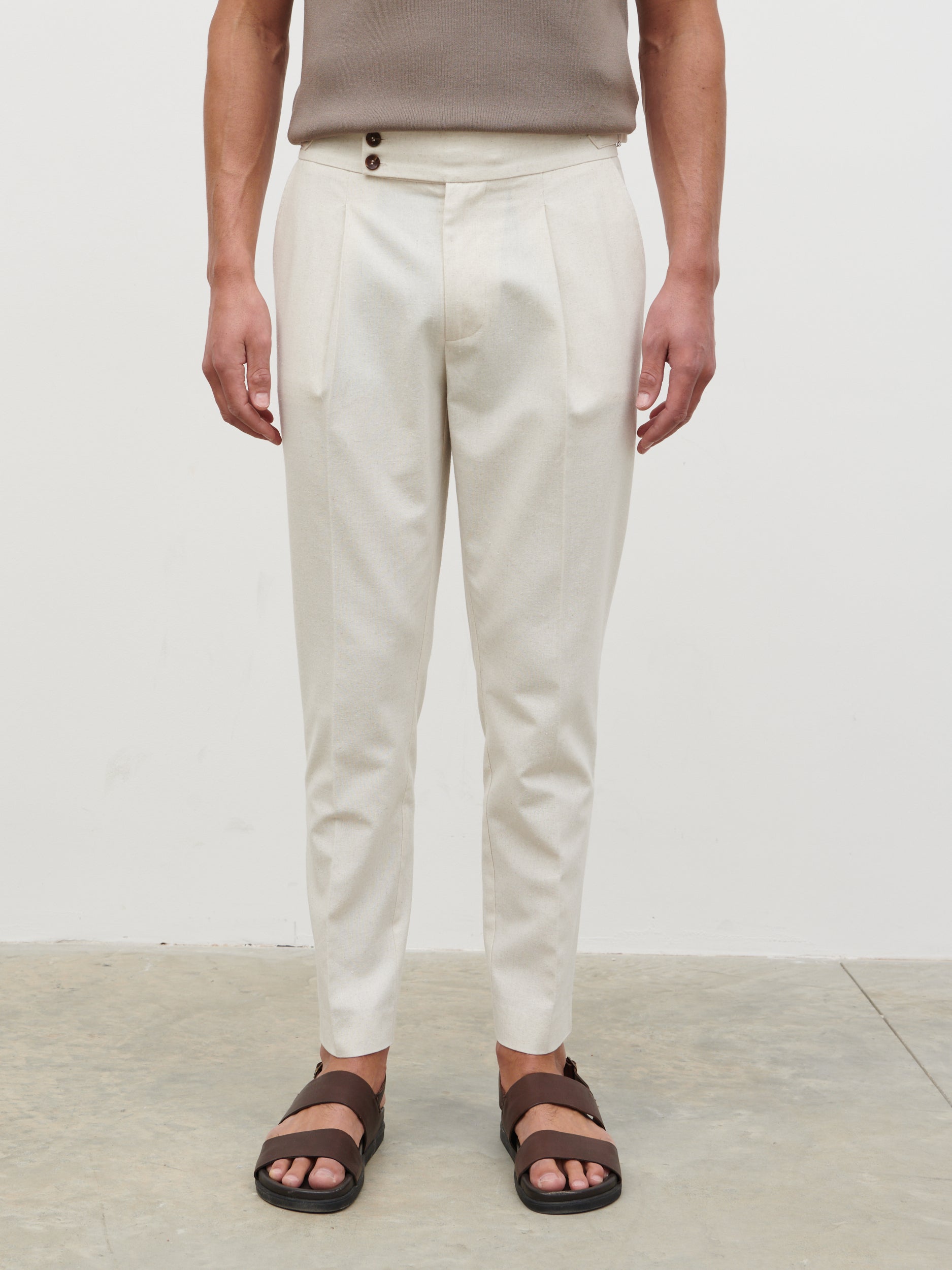 Noah Smart Trousers - Natural