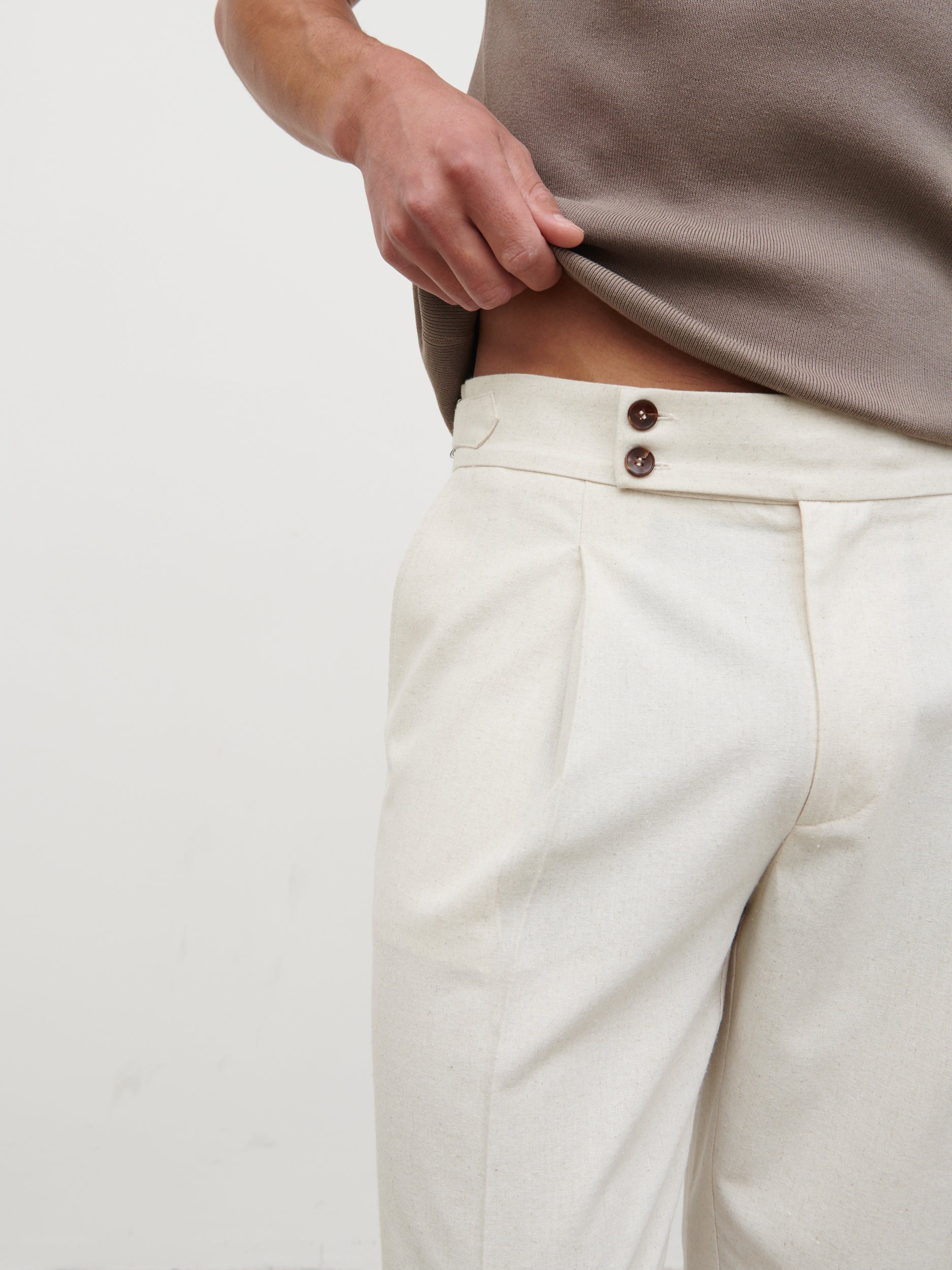 Noah Smart Trousers - Natural