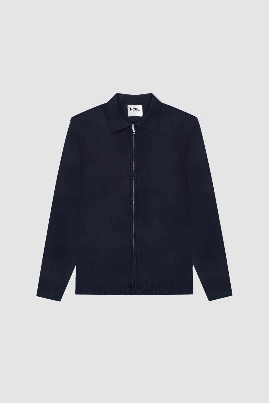 Otis Collared Knit Jacket - Navy – Nobl