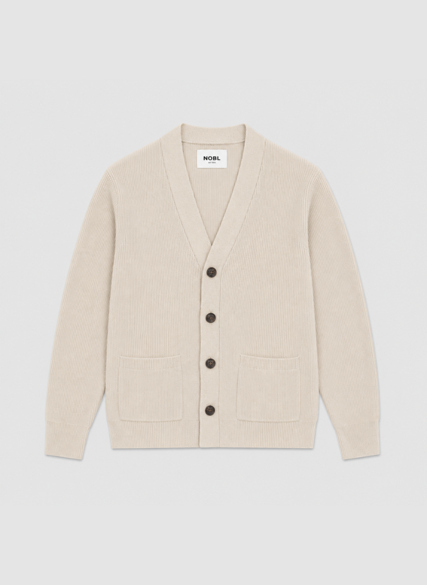 Percey Ribbed Knit Pocket Cardigan Marl