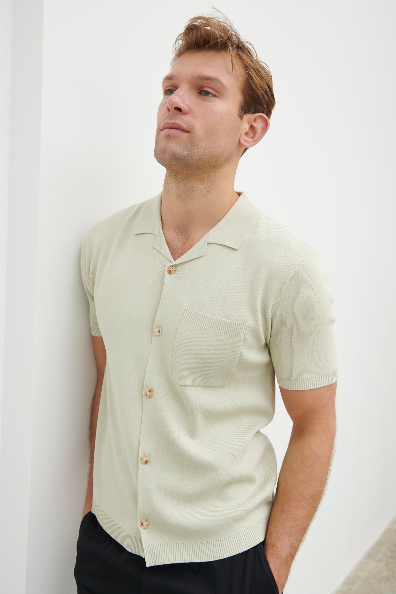 Rueben Knitted Shirt - Earl Grey