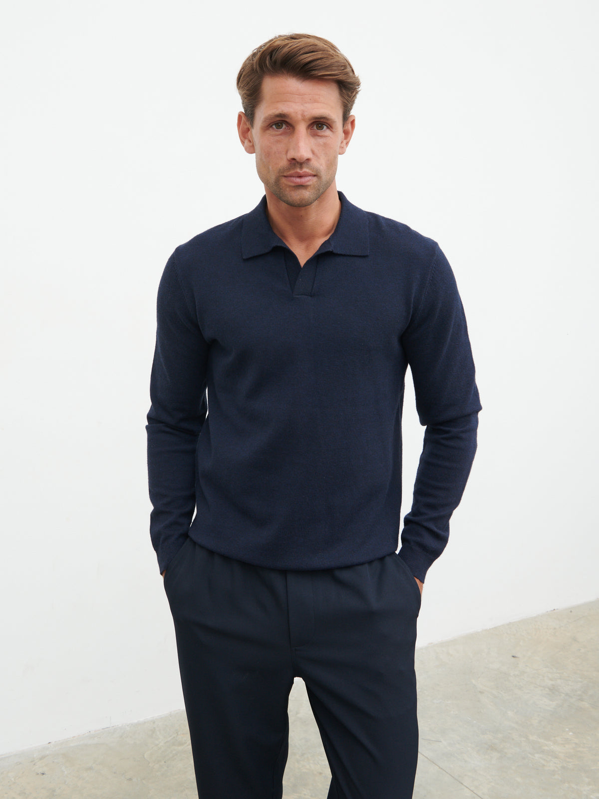 Robin Long Sleeve Lightweight Knit Polo