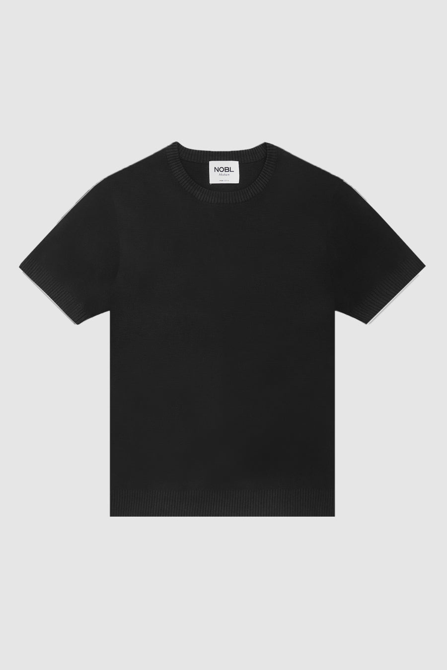 Roman Short Sleeve Crew Neck Knit Top Black