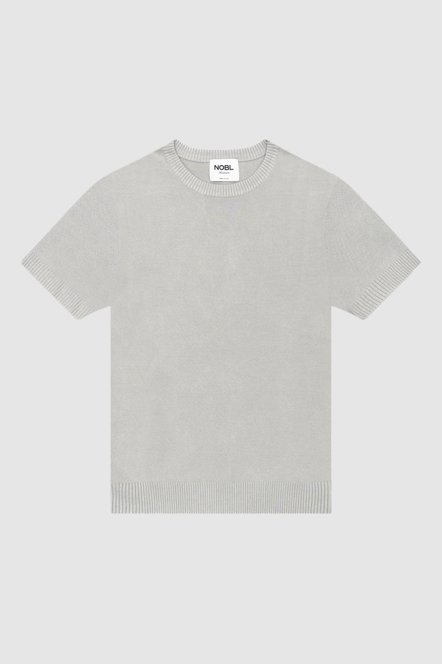 Roman Short Sleeve Crew Neck Knit Top Light Grey