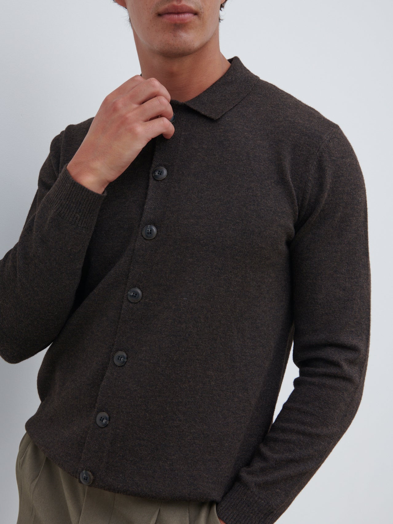 Ronnie Lightweight Knit Shirt - Dark Brown