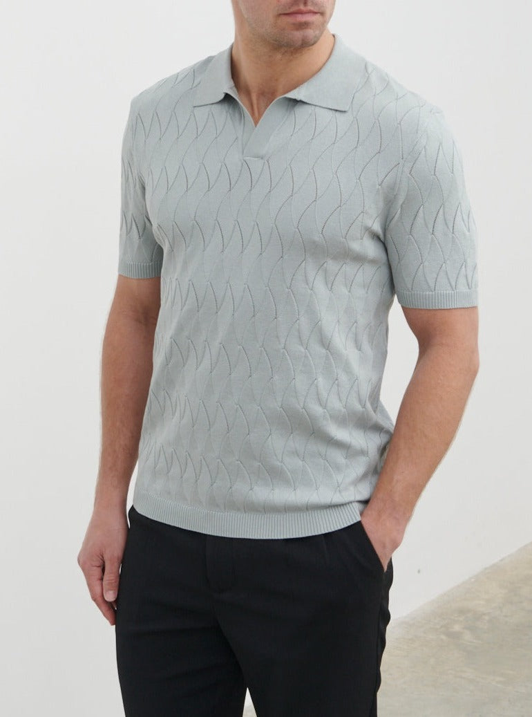 Ryan Knit Polo Grey